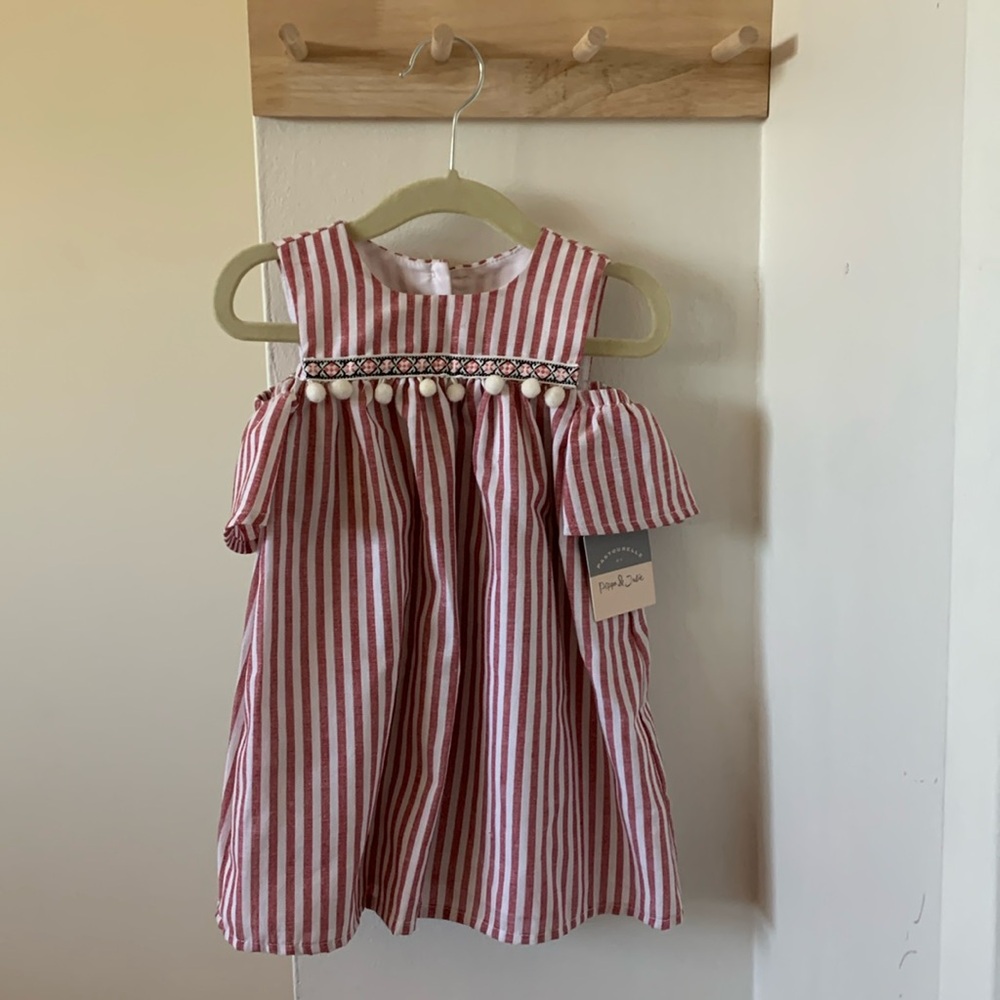 Pippa and Julie Size 18month Striped Pom Pom Dress